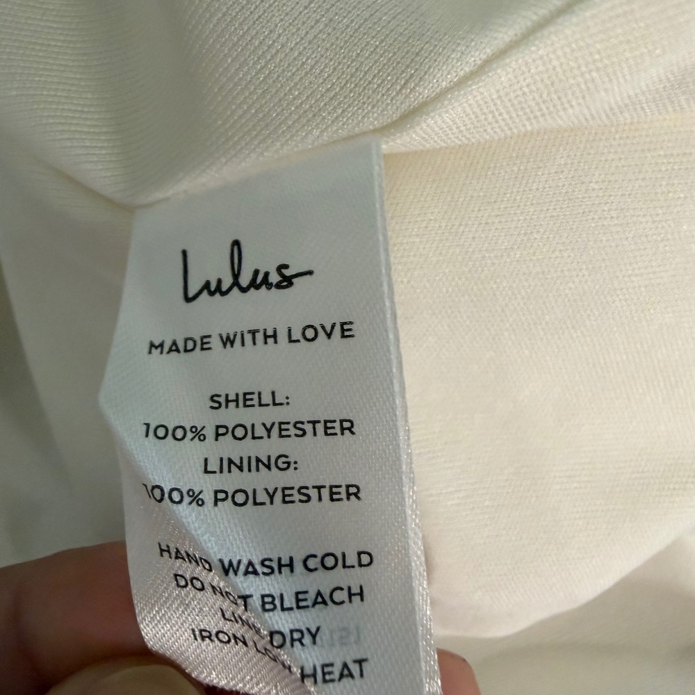 Lulus Dress Women M‎ Basque Cream Floral Jacquard Ruffle Square Neck Midi A-Line - Picture 3 of 11